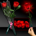 14" Red Light-Up Silk Roses